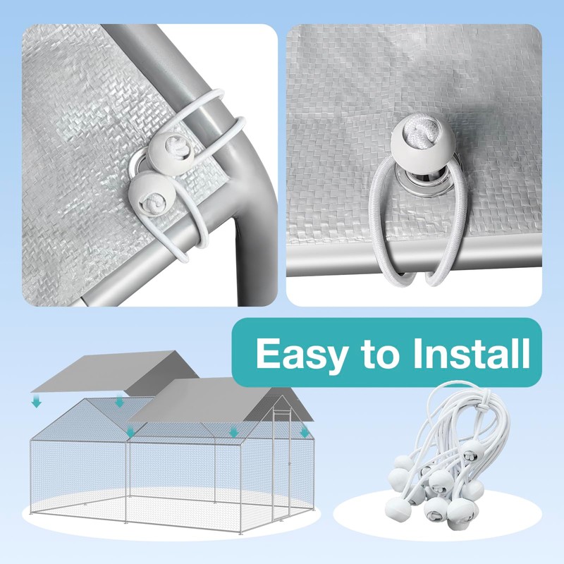Chicken Coop Cover Waterproof, 11.5 * 6.5 FT Chicken Run