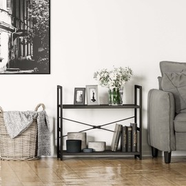 NUMENN 5 Tier Bookshelf, Set of 2 Tall Bookcase Shelf Storage Organizer, Modern Book Shelf for Bedroom, Living Room and Home Office, Vintage