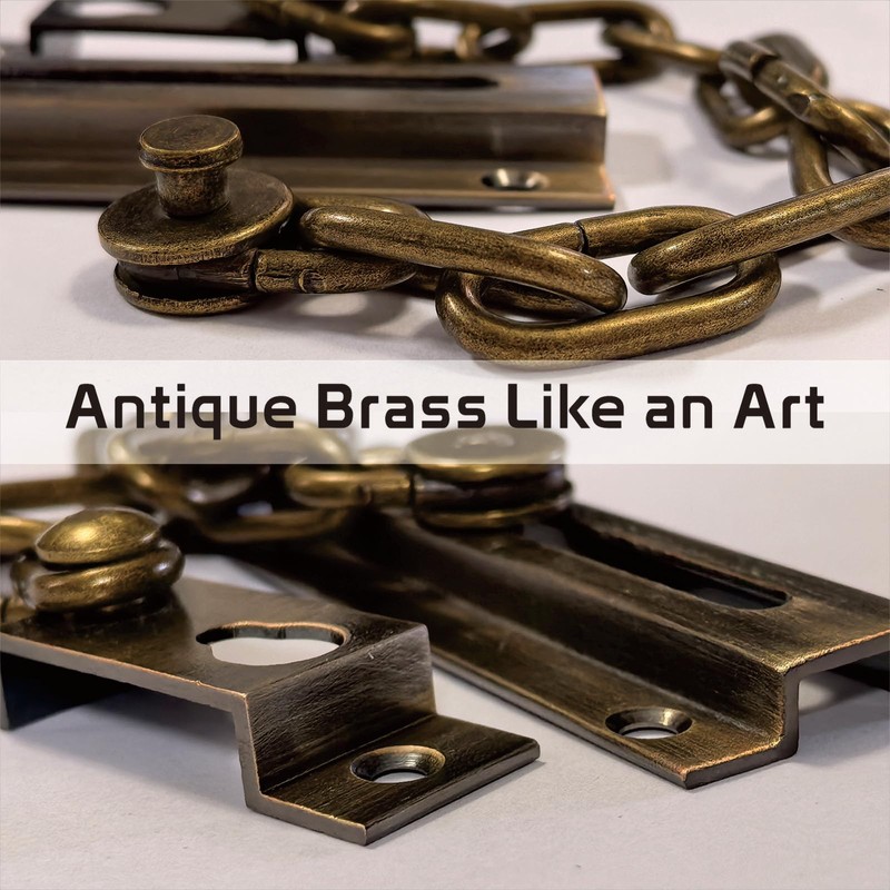 Security Door Lock Chain Heavy-Duty, Long Chain & Solid Brass