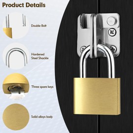 Lixdrem 6 Pcs Luggage Locks with Keys, Metal Keyed Pad Locks, School Gym Locker Lock, Suitcase Lock Small Lock with Keys for Travel Suitcases & Baggage