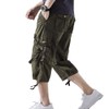 AOYOG Men’s Cargo Shorts 3/4 Relaxed Fit Below Knee Capri