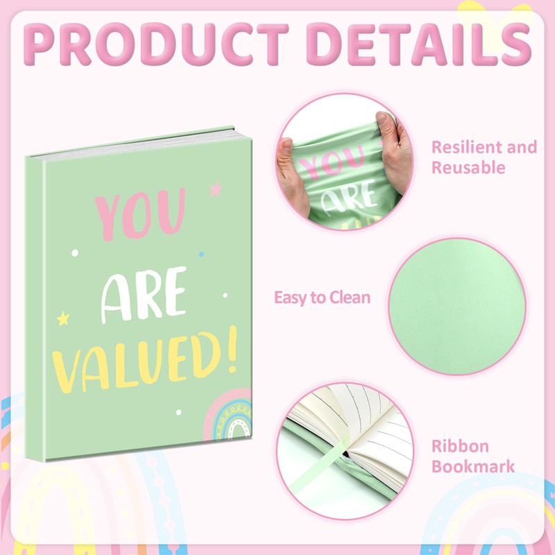 6 Pack Pastel Inspirational Quotes Book Cover Stretchable Reusable Jumbo