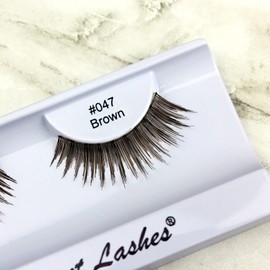 Elegant Lashes #047 Brown - Professional 100% Natural Human Hair False Eyelashes