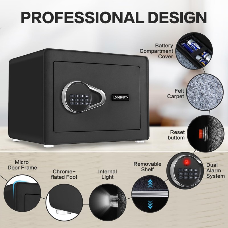 Safe for Home, 1.0 Cubic Feet Small Safe with Removable