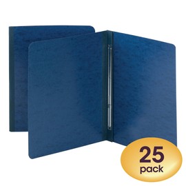 Smead PressGuard Report Cover, Metal Prong Side Fastener with Compressor, 3" Capacity, Letter Size, Dark Blue, 25 per Box (81352)