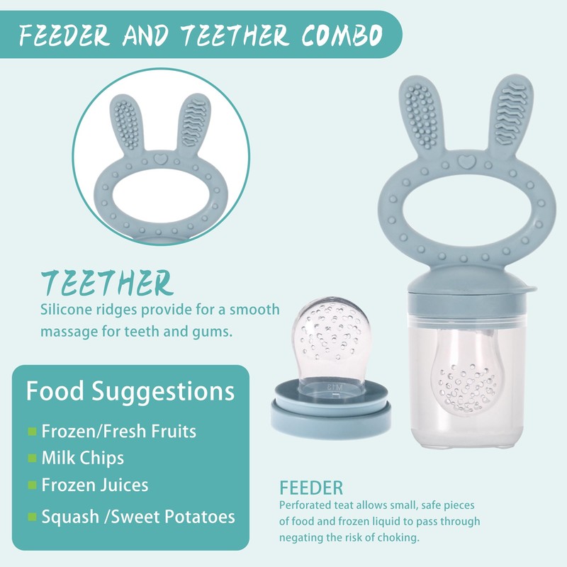 WAJIAYON Baby Breastmilk Popsicle Molds & Baby Fruit Feeder (2