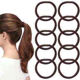 FOMIYES 10 Pcs Hair Ties Elastic Hair Bands Stretchy Hair Ties No Damage Women Hair Ties For Women Thick Hair Dark Brown