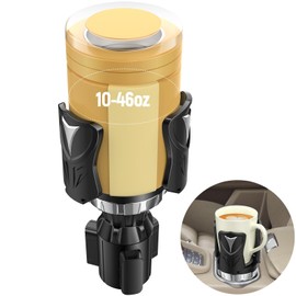 Easkkty Cup Holder Extender Adapter with Expandable Base, All Purpose Multifunctional Car Cupholder Expander for car with Rubber Fits Most 24/36//40oz Large Bottles Drinks & Mugs & Foods (Silver)