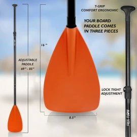 SereneLife Stand Up Paddle-Board Adjustable Paddle - Adjustable Water Paddle Oar for SLSUPB135 Free-Flow Inflatable SUP Stand Up Water Paddle-Board PRTSLSUPB135PDL