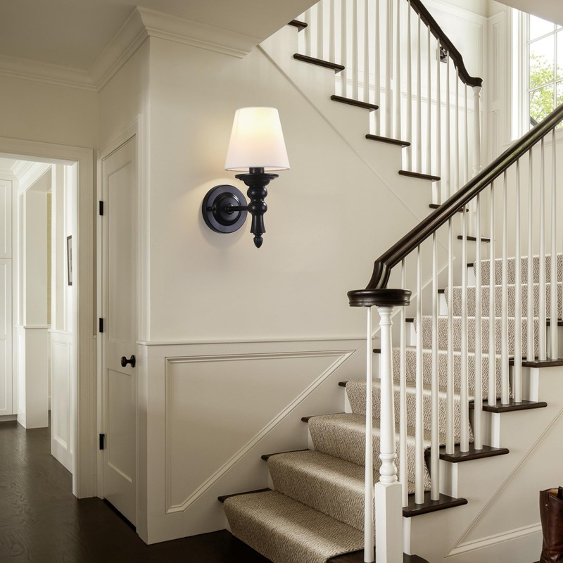Wall Sconces Sets of 2, Hardwired Classic Matte Black Sconces