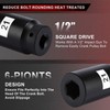 AIRTOON 6PCS 1/2’’ Drive Crank Bolt Socket Set, 17MM, 19MM,