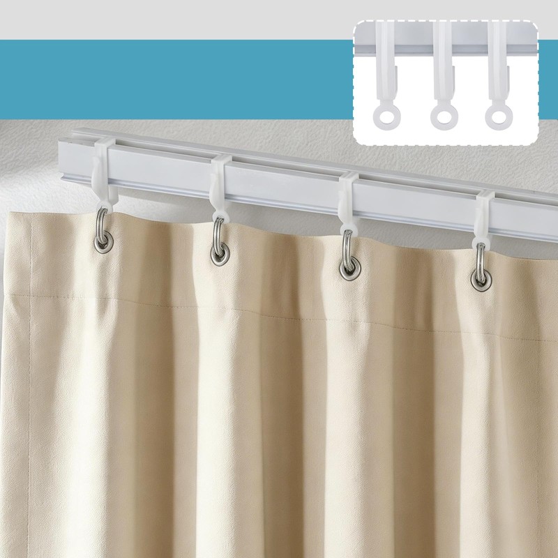 50 Pieces Plastic glider Curtain Hooks track hooks for curtains