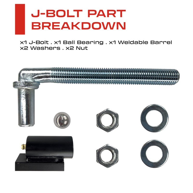 Sidco Supply 5/8" Inch J-Bolt Gate Hinge – 6” Inch