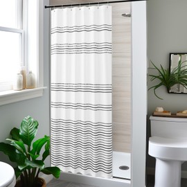 jinchan Small Stall Shower Curtain 36x72 inches Fabric Shower Curtain Black and White Striped Shower Curtain for Bathroom with Hooks Waterproof Winter Shower Curtains Set Spa Bath Decor