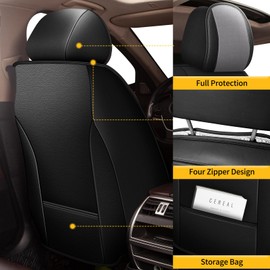 AOMSAZTO Car Seat Covers Fit for Nissan Rogue 2010-2024 2025 Full Set Leather Car Seat Cover Automotive Seat Cushion Seat Protector Waterproof Compatible Airbag(5 Seats,Black&Gray)