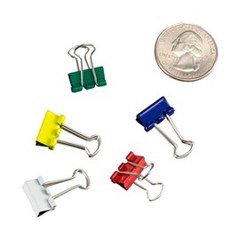Officemate Micro clips para carpeta, colores surtidos, 100 clips por tina (31023)