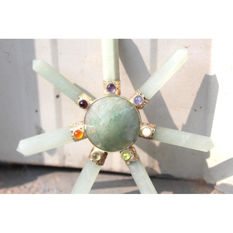 Jet International Green Aventurine 7 Point Chakra Pyramid Generator