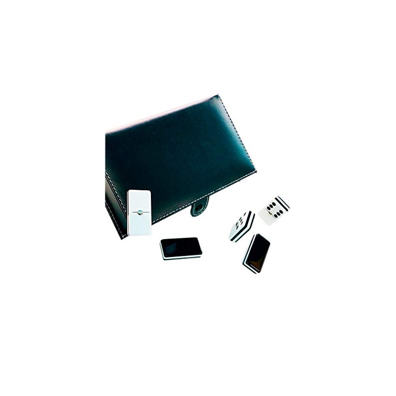 Domino Profesional Acrilico Cebra Negro Estuche Tipo Libro