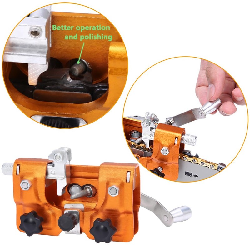 Chain Saw Sharpener Kit Hand-Cranked Tool Portable Chainsaw Sharpeners Jig