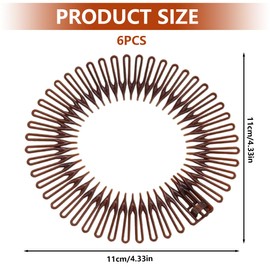 XUKZIMA 6-teiliges Set Stretch Haarkamm, Voll Kreisförmig Stretch, Flexibler Kunststoff, Stirnband Haarbandhalter