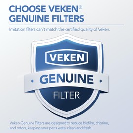 Veken Cat Water Fountain Filters, 4 Pack Replacement Filters & 4 Pack Replacement Pre-Filter Sponges Set for 50oz, 84oz, 95oz Automatic Pet Fountain Dog Water Dispenser