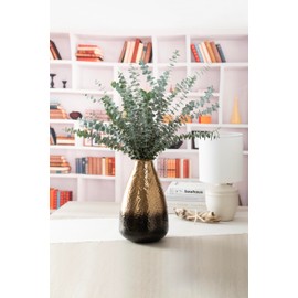 ANDALUCA Decorative Metal Vase with Hammered Rustic Bronze Ombre Finish 12in