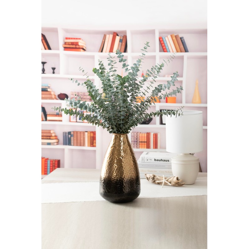 ANDALUCA Decorative Metal Vase with Hammered Rustic Bronze Ombre Finish
