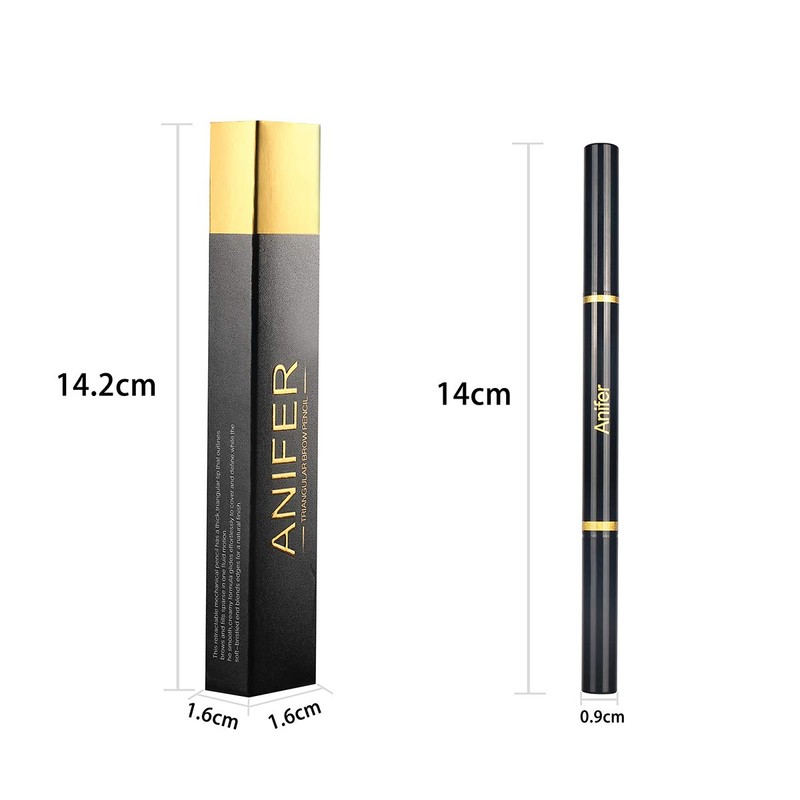 ANIFER Eyebrow Pencil Black Waterproof Smooth Natural Cruelty Free (Black