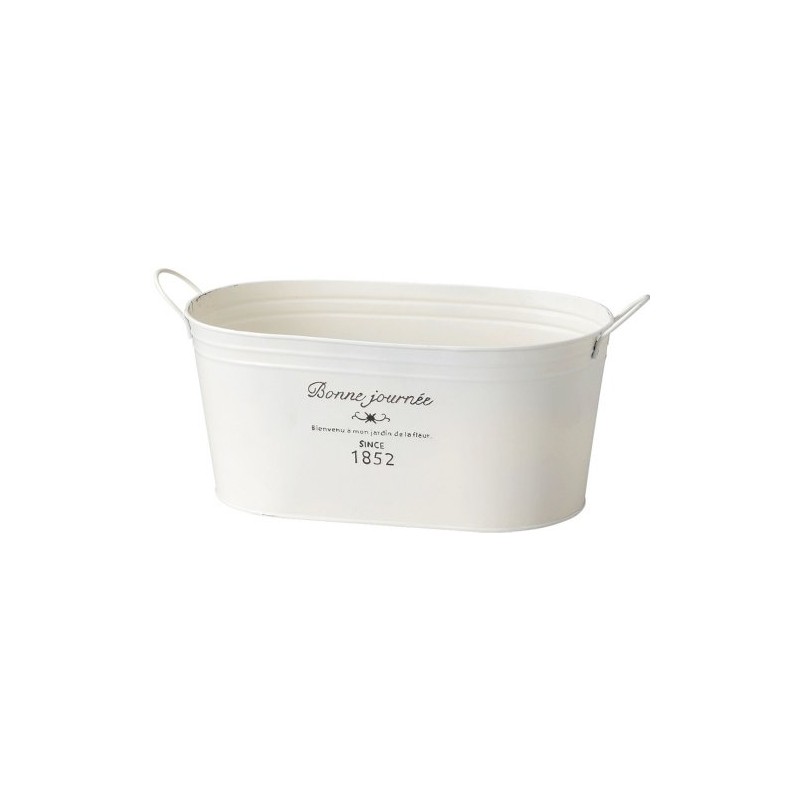 K-E I Green House French Tin Natural Tin Pot Oval