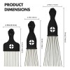3pz Juego De Acero Peine Para Cabello Rizado Afro Unisexo