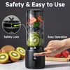Portable Blender 17oz, USB-C Rechargeable Personal Smoothie Maker with 8