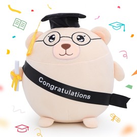Emoin Graduation Bear Plush Graduation Gifts for Boys and Girls, 11.8inch Graduation Plush Bear Pillow with Cap, Cute Graduation Plush Toy for College and High School Grads | Congrats Grad！