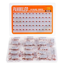 PANMILED 60 Values 1200 Pieces Ceramic Capacitor 1pF-100nF 50V Multilayer Monolithic Chip Capacitors Assortment Kit