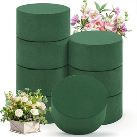 Pack of 8 Floral Foam for Artificial Flowers, Round Flower Foam Set, 8 x 4 cm, Fresh Flowers, Green Moss for Crafts, Foam Flower Arrangement, Preferred for Weddings and Family