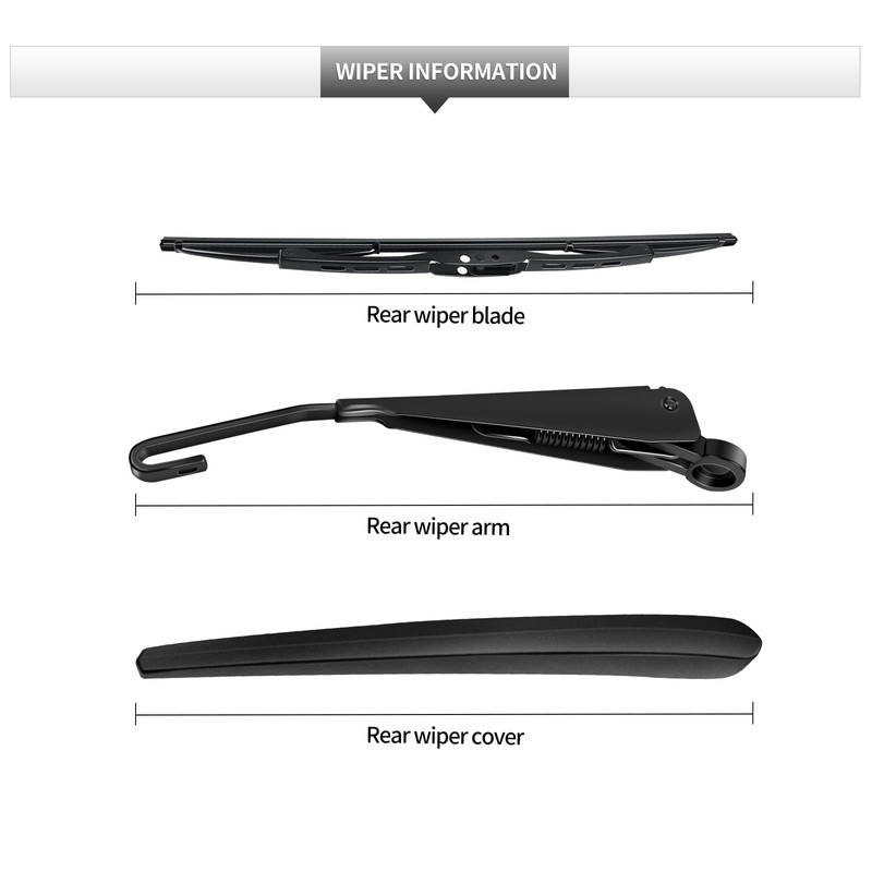 GARDIMU Rear Wiper Blade Assembly, Back Windshield Wiper Blades Replacement