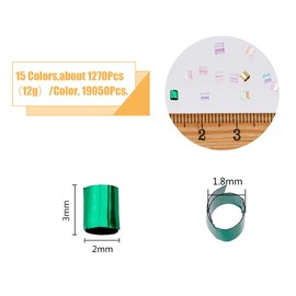 DICOSMETIC 15 Colors 180g Crispy Bingsu Beads for Slime About 19050Pcs Iridescent Soft Straw Tube Beads 3D Glitter Plastic Beads Assortment Crunchy Slime Microbeads Supplies