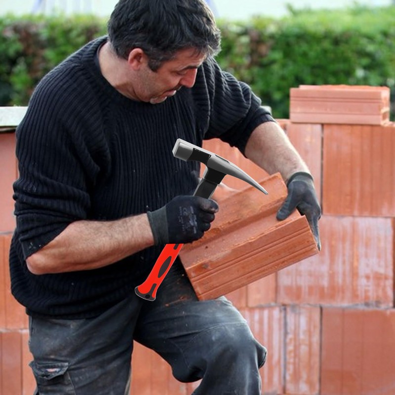 Bricklayer's Hammer Mason's Hammer - 16 oz Masonry Tool with