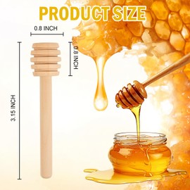 WEFOO 200 PCS Wooden Honey Dipper Sticks, 3 Inch Honey Sticks Mini Honeycomb Sticks, Mini Honey Dipper Honey Stirrers for Honey Jar Dispense Drizzle Honey and Wedding Party Favors Gift
