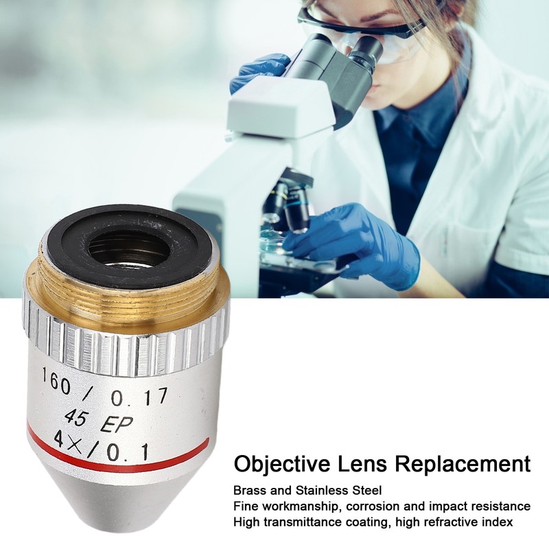 4X Objective Lens 195EP Achromatic Objective Lens Replacement for Biological