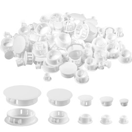 Pack of 160 Drill Hole Cover Caps, Furniture Hole Cover Plugs, Plastic Hole Plugs, Furniture Cover Caps, for Furniture Cabinet, 8 Sizes 6 mm/8 mm/10 mm/12 mm/16 mm/20 mm/22 mm/25 mm Cover Caps (White)