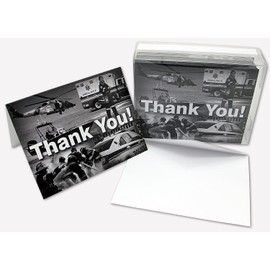 Small World Greetings First Responder Thank You Cards 12 Count - Blank Inside with White Envelopes - A2 Size 5.5" x 4.25" - Police, Firefighters, Paramedics, Emergency Personnel and More