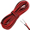 65.6ft 2pin 22AWG Electrical Wire, 22/2 20m Low Voltage Red