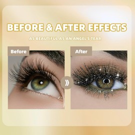 Glitter Mascara, Sparkly Waterproof Silver Mascara for Eyelashes, Glitter Mas/cara for Eyelashes, Shimmering Mas/cara, Long-Lasting Smudge Proof Curl & Volume for Party Festival Wedding & Christmas
