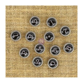 Prima Marketing Mechanicals Metal Embellishments-Typewriter Numbers 1, Black