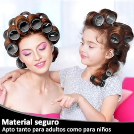 50 pzs Rizadores para el Cabello, 4 Tamaños de Rulos para Cabello, 25 mm/36 mm/48 mm/60 mm, Rizadores de Plástico para Cabello Corto y Mediano. (Negro