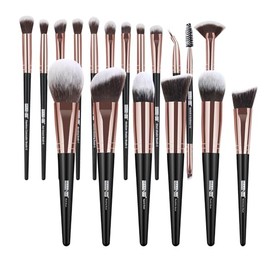 MAANGE 18 PCS Brochas Maquillaje Set de Brochas para Maquillaje Sintéticas de Primera Calidad Sombra de Ojos Base Rubor Corrector Profesional(Oro Negro)