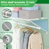 12 Inch Wire Shelving Support Bracket, 6 Pack Metal Closet