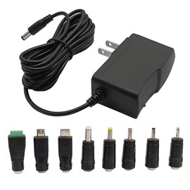 5V 1A 10ft Long Power Supply Adapter AC 100V-240V to DC 5 Volt 1Amp 0.5A Replacement Power Cord for Security Camera Baby Monitor USB Type C with 8TIPS (10ft Extension Power Cable)