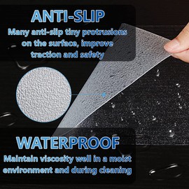 Butizone Stair Treads Non Slip 6" x 24", 18-Pack Pre-Cut Clear Anti Slip Strips for Wooden Steps Indoor, Transparent and Waterproof Grip Tape, Safety for Elderly, Children, and Dogs