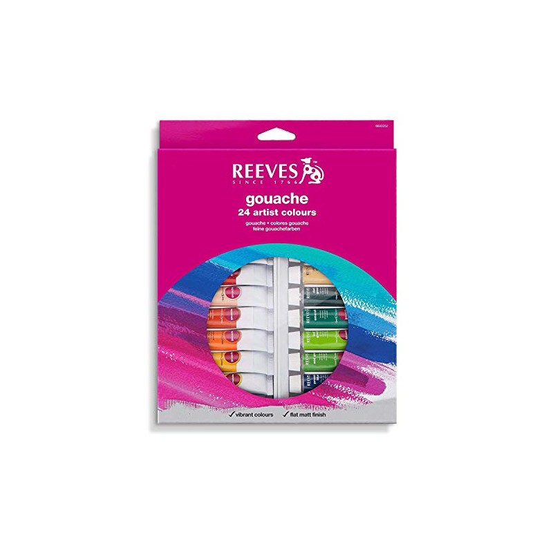 Reeves Gouache Colour Tube Set, 10 ml - 24 Pack